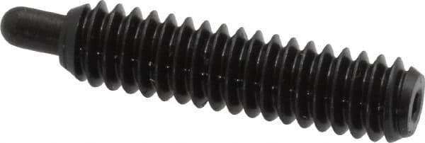 Vlier - 1/4-20, 1" Thread Length, 3/16" Plunger Projection, Steel Threaded Spring Plunger - 0.117 - 0.118" Max Plunger Diam, 1" Plunger Length, 3 Lb Init End Force, 13 Lb Final End Force, 0.079" Hex - Eagle Tool & Supply