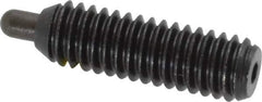 Vlier - 5/16-18, 1" Thread Length, 3/16" Plunger Projection, Steel Threaded Spring Plunger - 0.133 - 0.135" Max Plunger Diam, 1" Plunger Length, 3 Lb Init End Force, 15 Lb Final End Force, 0.093" Hex - Eagle Tool & Supply
