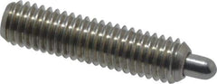 Vlier - 10-32, 3/4" Thread Length, 1/8" Plunger Projection, Stainless Steel Threaded Spring Plunger - 0.091 - 0.092" Max Plunger Diam, 3/4" Plunger Length, 2.9 Lb Init End Force, 11.1 Lb Final End Force, 0.063" Hex - Eagle Tool & Supply