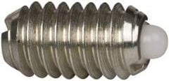 Vlier - 5/16-18, 9/16" Thread Length, 1/12" Plunger Projection, Steel Threaded Spring Plunger - 0.135" Max Plunger Diam, 0.562" Plunger Length, 1.25 Lb Init End Force, 4 Lb Final End Force - Eagle Tool & Supply