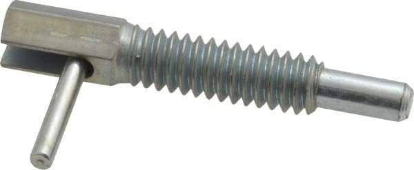 Vlier - 1/4-20, 0.8" Thread Length, 0.16" Plunger Diam, 0.5 Lb Init to 2.5 Lb Final End Force, Steel Locking L Handle Plunger - 1-1/4" Body Length, 0.8" Length Under Head, 0.38" Plunger Projection - Eagle Tool & Supply