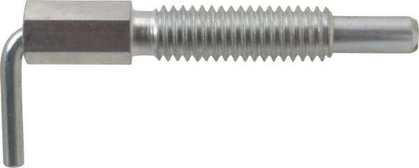 Vlier - 3/8-16, 1.18" Thread Length, 1/4" Plunger Diam, 0.75 Lb Init to 3.75 Lb Final End Force, Steel L Handle Plunger - 2" Body Length, 1.31" Length Under Head, 0.56" Plunger Projection - Eagle Tool & Supply