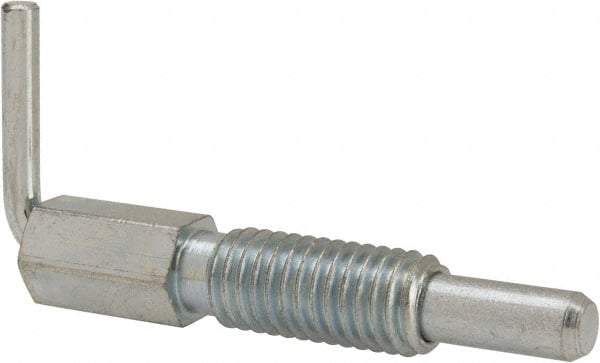 Vlier - 1/2-13, 1.1" Thread Length, 0.31" Plunger Diam, 1 Lb Init to 5 Lb Final End Force, Steel L Handle Plunger - 2.11" Body Length, 1-1/4" Length Under Head, 3/4" Plunger Projection - Eagle Tool & Supply