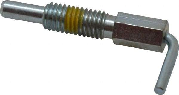 Vlier - 1/2-13, 1.1" Thread Length, 0.31" Plunger Diam, 1 Lb Init to 5 Lb Final End Force, Steel L Handle Plunger - 2.11" Body Length, 1-1/4" Length Under Head, Locking Element, 3/4" Plunger Projection - Eagle Tool & Supply