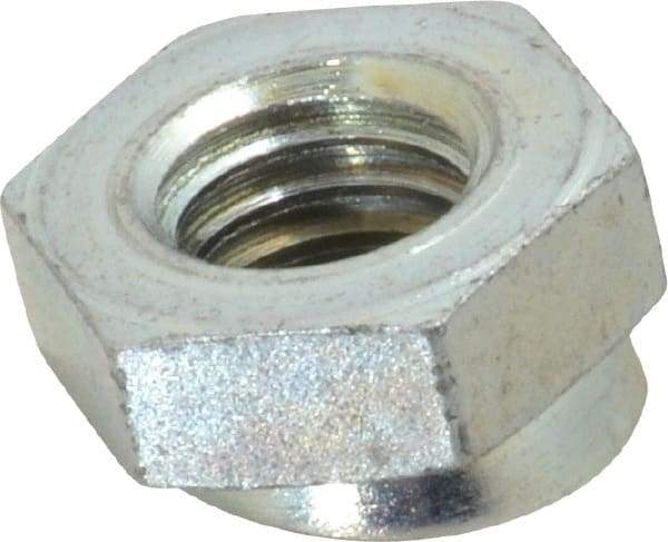Vlier - 3/8-16, 3/4" Pad Diam, Uncoated Bottom, Steel Toggle Pad - 3/8 Depth, 3/16" OAL, 5/8" Width Across Flats, Zinc Plated Gold Chromate, 15° Swivel Angle - Eagle Tool & Supply