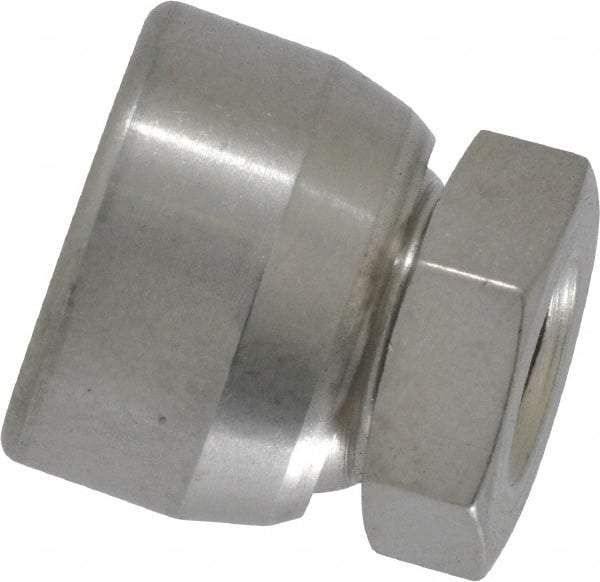 Vlier - 1/4-20, 5/8" Pad Diam, Uncoated Bottom, Stainless Steel Toggle Pad - 5/16 Depth, 5/8" OAL, 1/2" Width Across Flats, 15° Swivel Angle - Eagle Tool & Supply