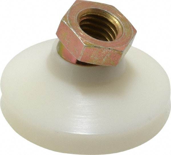 Vlier - 700 Lb Capacity, 1/2-13 Thread, 1-1/8" OAL, Steel Stud, Tapped Pivotal Socket Mount Leveling Pad - 1-7/8" Base Diam, Delrin Pad, 3/4" Hex - Eagle Tool & Supply