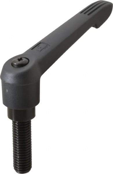 KIPP - 5/8-11, 1.18" Hub Diam, Glass Fiber (Steel Components) Threaded Stud Adjustable Clamping Lever - 1.97" Stud Length, 4.96" OAL, 2.83" High - Eagle Tool & Supply