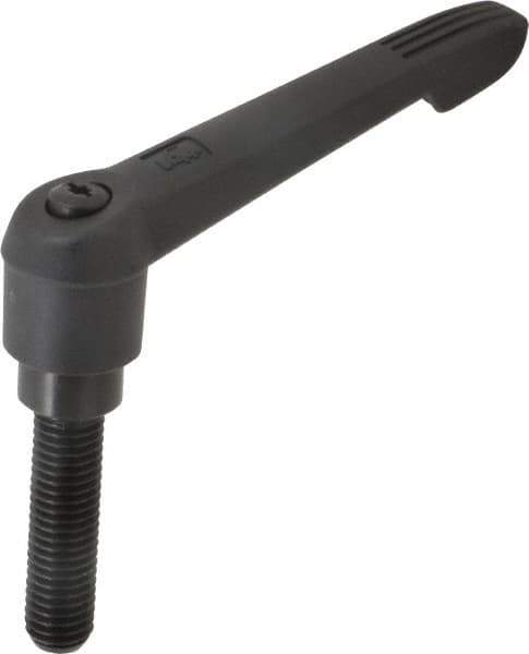 KIPP - 5/8-11, 1.18" Hub Diam, Glass Fiber (Steel Components) Threaded Stud Adjustable Clamping Lever - 2.36" Stud Length, 4.96" OAL, 2.83" High - Eagle Tool & Supply