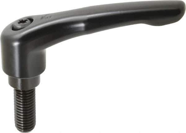 KIPP - 5/8-11, 1.22" Hub Diam, Zinc Die Cast (Steel Components) Threaded Stud Adjustable Clamping Lever - 1.57" Stud Length, 4.96" OAL, 2.87" High - Eagle Tool & Supply