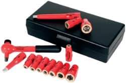 Wiha - 13 Piece 1/4" Drive Socket Set - 6 Points, 3/16" to 9/16" Range, Inch Measurement Standard - Eagle Tool & Supply