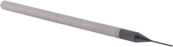Accupro - 0.02", 1/4" LOC, 1/8" Shank Diam, 2-1/2" OAL, 3 Flute, Solid Carbide Square End Mill - Single End, AlTiN Finish, Spiral Flute, 30° Helix, Centercutting, Right Hand Cut, Right Hand Flute, Series Miniature - Eagle Tool & Supply