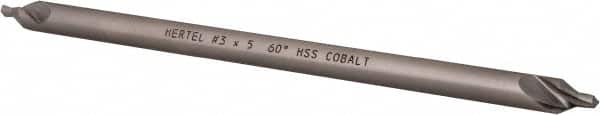 Hertel - #3 Plain Cut 60° Incl Angle Cobalt Combo Drill & Countersink - Eagle Tool & Supply