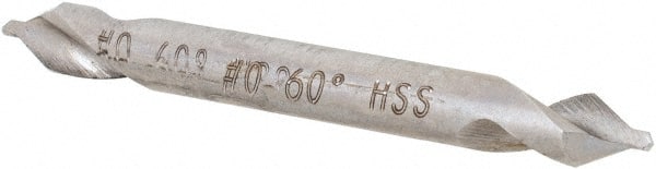 Hertel - #0 Plain Cut 60° Incl Angle High Speed Steel Combo Drill & Countersink - Eagle Tool & Supply