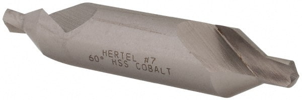 Hertel - #7 Plain Cut 60° Incl Angle Cobalt Combo Drill & Countersink - Eagle Tool & Supply