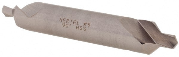 Hertel - #5 Plain Cut 90° Incl Angle High Speed Steel Combo Drill & Countersink - Eagle Tool & Supply