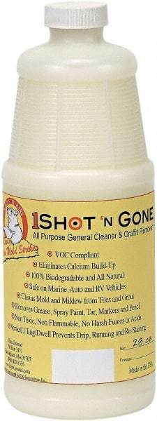 Bare Ground Solutions - 28oz of 1 Shot Graffiti Remover & Cleaner - 1 Shot Graffiti Remover is a 100% biodegradable and all-natural cleaner removes grease, spray paint, tar, markers and pencil from hard surfaces. - Eagle Tool & Supply
