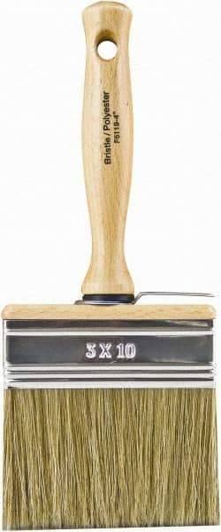 Wooster Brush - 5-1/2" Flat Hog Wall Brush - 3-1/4" Bristle Length, 5.44" Wood Threaded Wood Handle - Eagle Tool & Supply