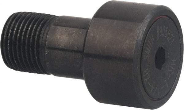 Accurate Bushing - 3-1/2" Roller Diam x 2" Width, 1-3/4" Stud Diam x 2-3/4" Length, Sealed Heavy Stud Cam Follower with Hex - Carbon Steel, 1-3/8" Thread Length, 1-3/4-12 Thread, 4-3/4" OAL, 29,660 Lb Dynamic Cap - Eagle Tool & Supply