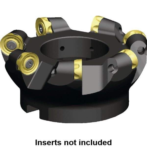 Kennametal - 180mm Cut Diam, 10mm Max Depth, 60mm Arbor Hole, 9 Inserts, RCGX 2006... Insert Style, Indexable Copy Face Mill - KSRM Cutter Style, 10,700 Max RPM, 63mm High, Through Coolant, Series KSRM - Eagle Tool & Supply