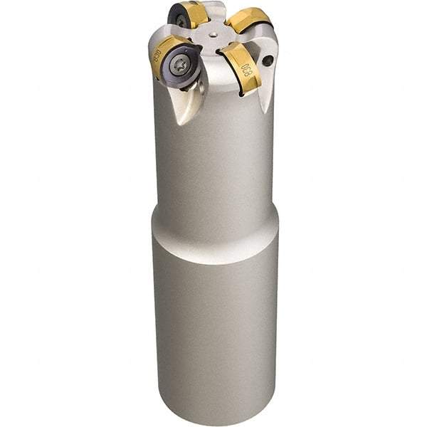 Iscar - 1-1/2" Cut Diam, 0.34" Max Depth, 1/2" Arbor Hole, 5 Inserts, H400 RNHU Insert Style, Indexable Copy Face Mill - H400 FR-12 Cutter Style, 1.38" High, Through Coolant, Series Helido - Eagle Tool & Supply