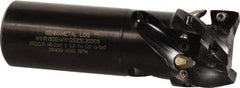 Kennametal - 2" Cut Diam, 2.11" Max Depth of Cut, 1-1/2" Shank Diam, 5.7" OAL, Indexable Square Shoulder Helical End Mill - EC14.., EP14.. Inserts, Weldon Shank, 0° Lead Angle, Through Coolant - Eagle Tool & Supply