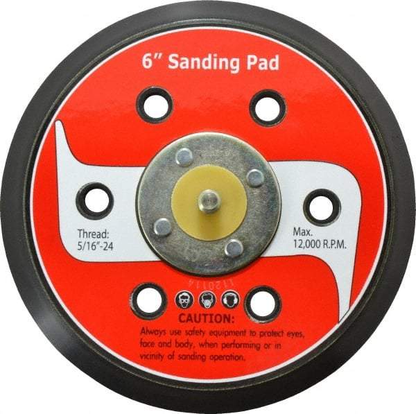 PRO-SOURCE - 6" Diam Hook & Loop Disc Backing Pad - 5/16" Shank Diam, 12,000 RPM - Eagle Tool & Supply