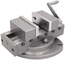 Gibraltar - 4" Jaw Width, 4" Max Jaw Opening, 1-1/2" Throat Depth, Manual Precision Self Centering Vise - Cast Iron (Body), Steel (Jaw Plate), 10-3/4" OAL x 6-3/8" OAH - Eagle Tool & Supply