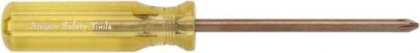 Ampco - #0, 6" OAL, Standard Phillips Screwdriver - 2-23/64" Blade Length, Round Shank, Acetate Handle - Eagle Tool & Supply