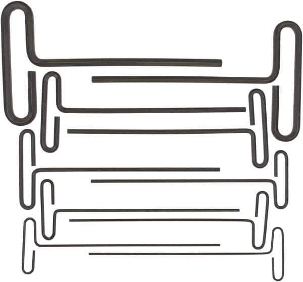 Bondhus - 10 Piece Loop T-Handle Hex Key Set - Hex Range 3/32 to 3/8", 9" OAL, Protanium High Torque Steel - Eagle Tool & Supply