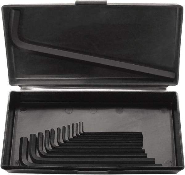 Bondhus - 13 Piece L-Key Hex Key Set - Hex Range 1/16 to 1/2", 9" OAL, Protanium High Torque Steel - Eagle Tool & Supply