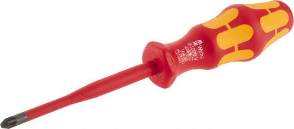 Wera - #2, 8-1/2" OAL, Insulated Phillips Screwdriver - Eagle Tool & Supply