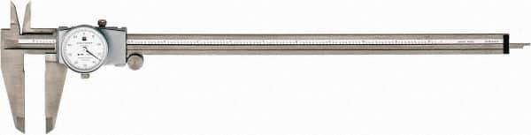 TESA Brown & Sharpe - 0" to 12" Range, 0.001" Graduation, 0.1" per Revolution, Dial Caliper - White Face, 2.5" Jaw Length - Eagle Tool & Supply