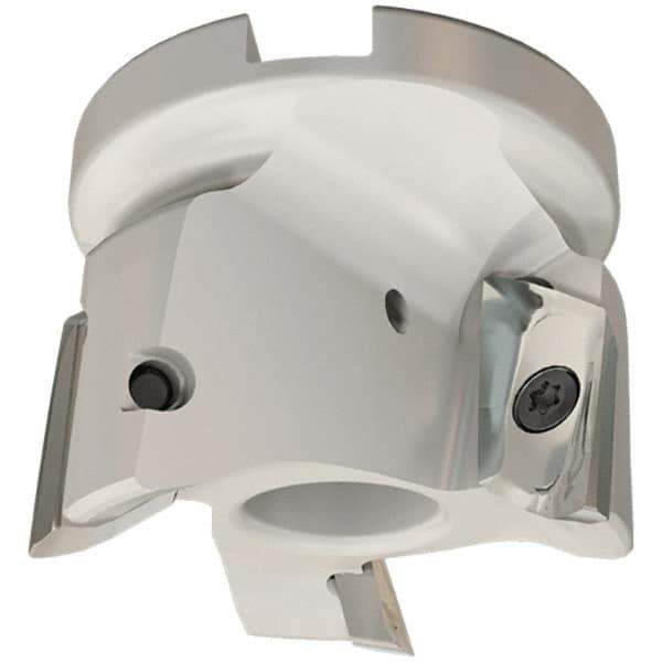 Iscar - 3 Inserts, 63mm Cut Diam, 27mm Arbor Diam, 20.5mm Max Depth of Cut, Indexable Square-Shoulder Face Mill - 0/90° Lead Angle, 50mm High, HM90 APCR 2206.. Insert Compatibility, Through Coolant, Series Helialu - Eagle Tool & Supply