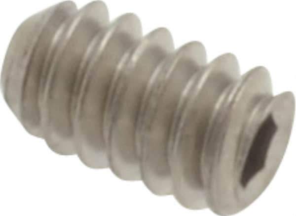 Value Collection - #4-40 UNC, 3/16" OAL, Flat Point Set Screw - Grade Austenitic A2 Stainless Steel, 0.05" Key - Eagle Tool & Supply