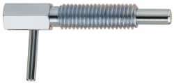 Gibraltar - M10x1.5, 1.17" Thread Length, 6mm Plunger Diam, 3.3 N Init to 16.7 N Final End Force, Steel Locking L Handle Plunger - 51mm Body Length, 33mm Length Under Head, 14mm Plunger Projection - Eagle Tool & Supply
