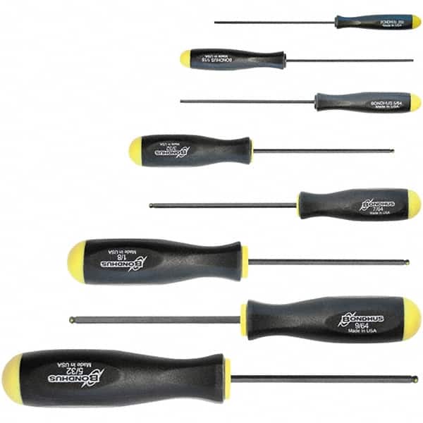 Bondhus - Hex Driver Sets Tool Type: Ball End Size Range (mm): 0.050 - 3/8 - Eagle Tool & Supply