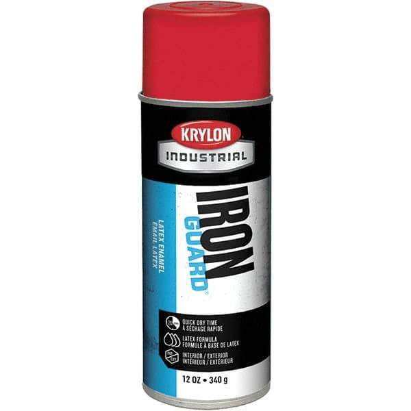 Krylon - OSHA Red, Gloss, Enamel Spray Paint - 12 to 15 Sq Ft per Can, 12 oz Container, Use on Masonry, Metal, Plaster, Plastic Foam & Wicker, Plastics, Wood - Eagle Tool & Supply