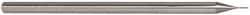 Accupro - 0.02", 0.1" LOC, 1/8" Shank Diam, 2-1/2" OAL, 3 Flute, Solid Carbide Square End Mill - Single End, Uncoated, Spiral Flute, 30° Helix, Centercutting, Series Miniature - Eagle Tool & Supply