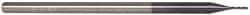 Accupro - 0.03", 0.15" LOC, 1/8" Shank Diam, 2-1/2" OAL, 3 Flute, Solid Carbide Square End Mill - Single End, AlTiN Finish, Spiral Flute, 30° Helix, Centercutting, Series Miniature - Eagle Tool & Supply