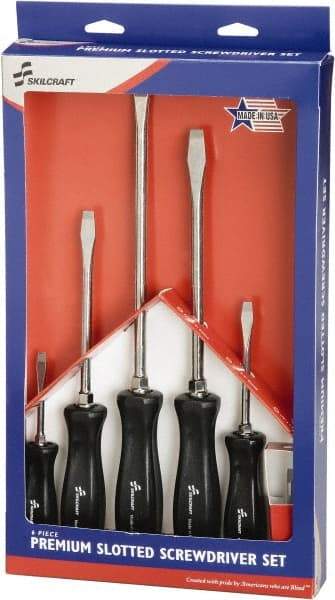 Ability One - 6 Piece Slotted Screwdriver Set - Bit Sizes: Philips #1 to #3 - Eagle Tool & Supply