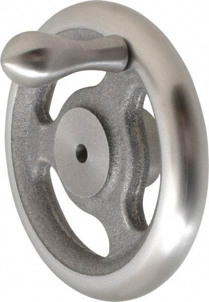 Made in USA - 5", Straight Handwheel - 1-1/2" Hub, Cast Iron, Plain Finish - Eagle Tool & Supply