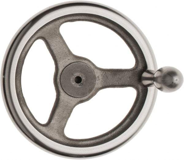 Made in USA - 8", Offset Handwheel - 1-3/4" Hub, Cast Iron, Plain Finish - Eagle Tool & Supply