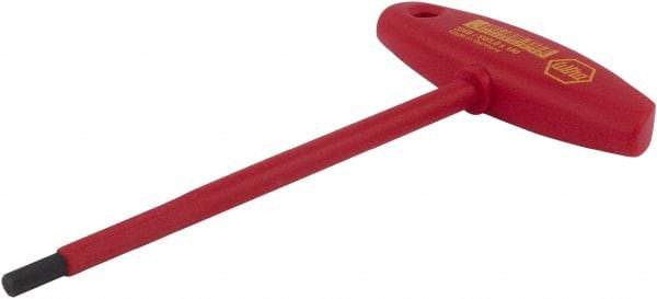Wiha - 5mm Hex, T-Handle, Insulated Hex Key - 182mm OAL, Chrome Vanadium Molybdenum, Metric System of Measurement - Eagle Tool & Supply