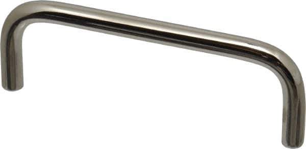 Electro Hardware - 10-32 Internal Thread, 5/16" Handle Diam, Nickel Plated Brass Drawer Pull - 4" Center to Center - Eagle Tool & Supply