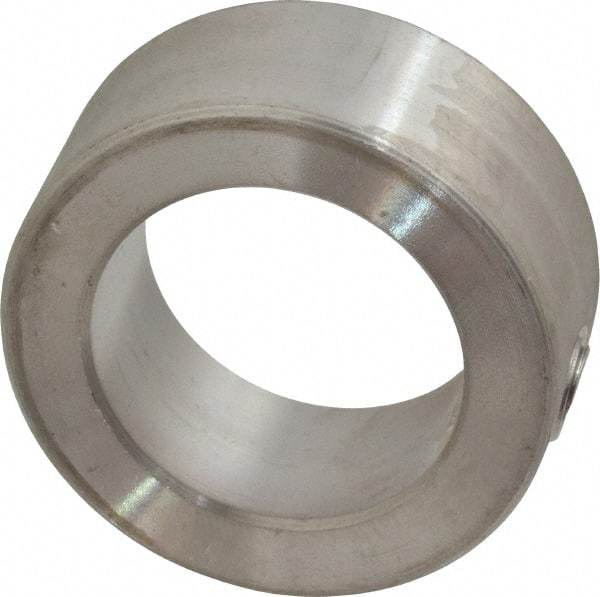 Climax Metal Products - 1" Bore, Stainless Steel, Set Screw Solid Set Screw Collars - 1-1/2" Outside Diam, 5/8" Wide - Eagle Tool & Supply