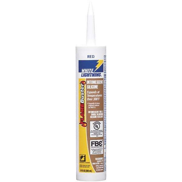 White Lightning - 10 oz Cartridge Red RTV Silicone Caulk - -14 to 230°F Operating Temp - Eagle Tool & Supply