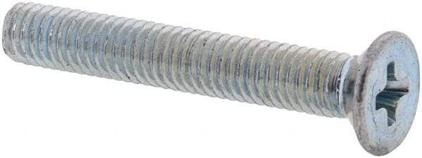 Value Collection - M3x0.50 Metric Coarse, 20mm OAL Phillips Drive Machine Screw - Flat Head, Grade 4.8 Steel, Zinc-Plated Finish, Without Washer - Eagle Tool & Supply