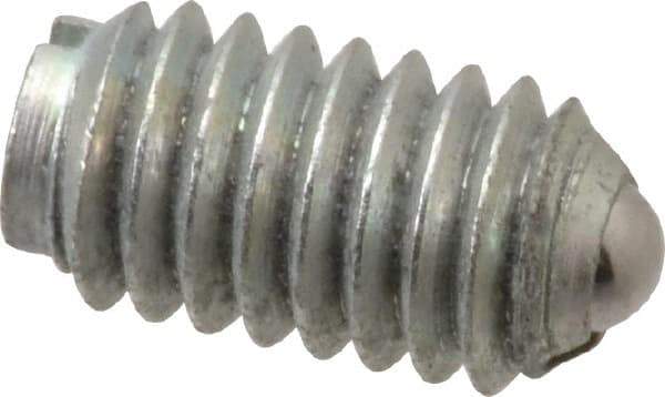 Gibraltar - 5/16-18, 0.156" Ball Diam, 37/64" Body Length, 0.04" Max Ball Reach, Threaded Ball Plunger - Steel Body, Steel Ball, 2 Lb Initial End Force, 4.5 Lb Final End Force - Eagle Tool & Supply
