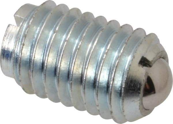 Gibraltar - 5/8-11, 0.375" Ball Diam, 63/64" Body Length, 0.096" Max Ball Reach, Threaded Ball Plunger - Steel Body, Steel Ball, 4.5 Lb Initial End Force, 9 Lb Final End Force, Locking Element - Eagle Tool & Supply